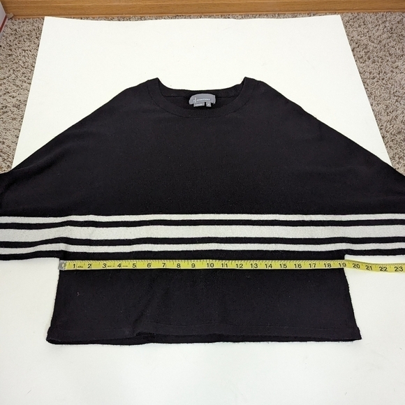 Anthropolgie Black and White Striped Dolman Bat Wing Crew Sweater - Picture 8 of 9